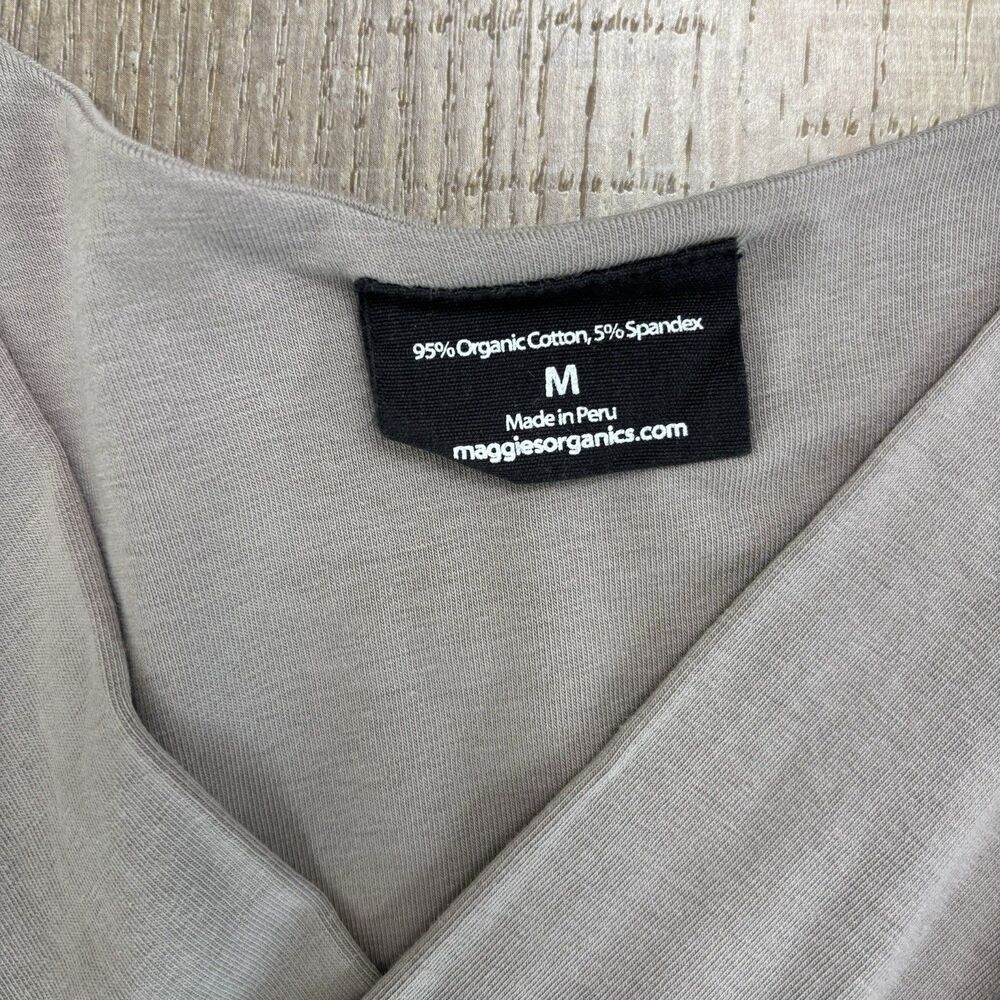 Maggie’s Organics Black Gray Dress Sz M V-Neck Organic Cotton Workwear Capsule - Picture 4 of 10